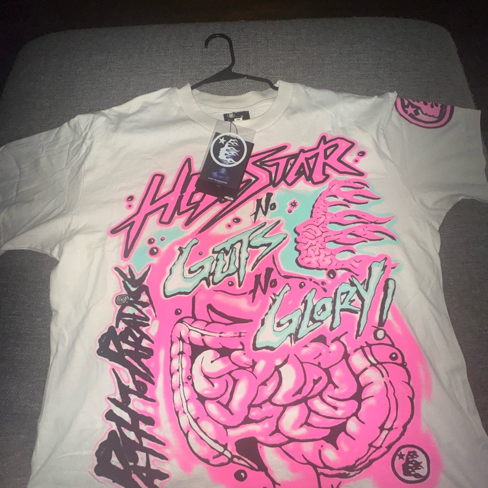 White and Pink Dress Shirt with Urban Graffiti Design